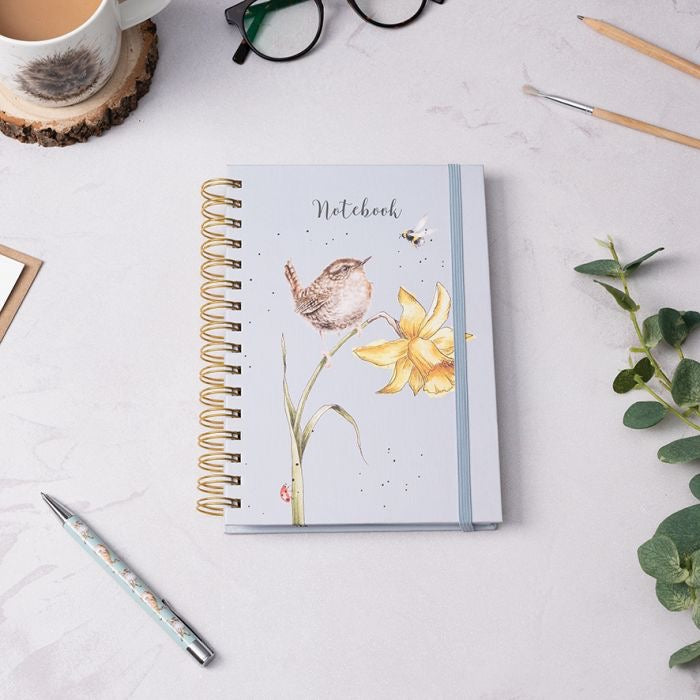 'The Birds and The Bees' A5 Wren Bird Spiral Bound Notebook - Wrendale Designs
