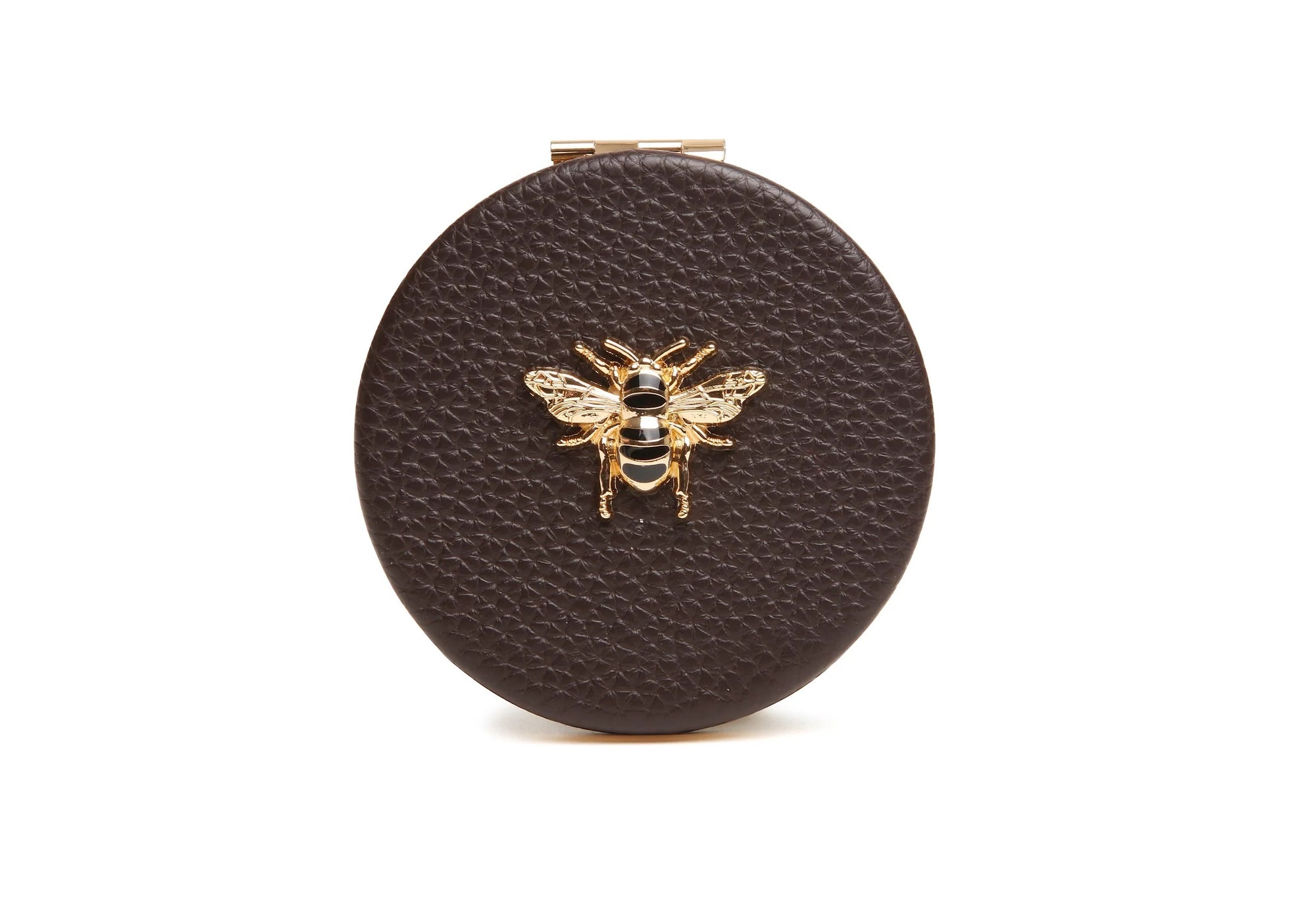 Alice Wheeler Chocolate Round Compact Mirror