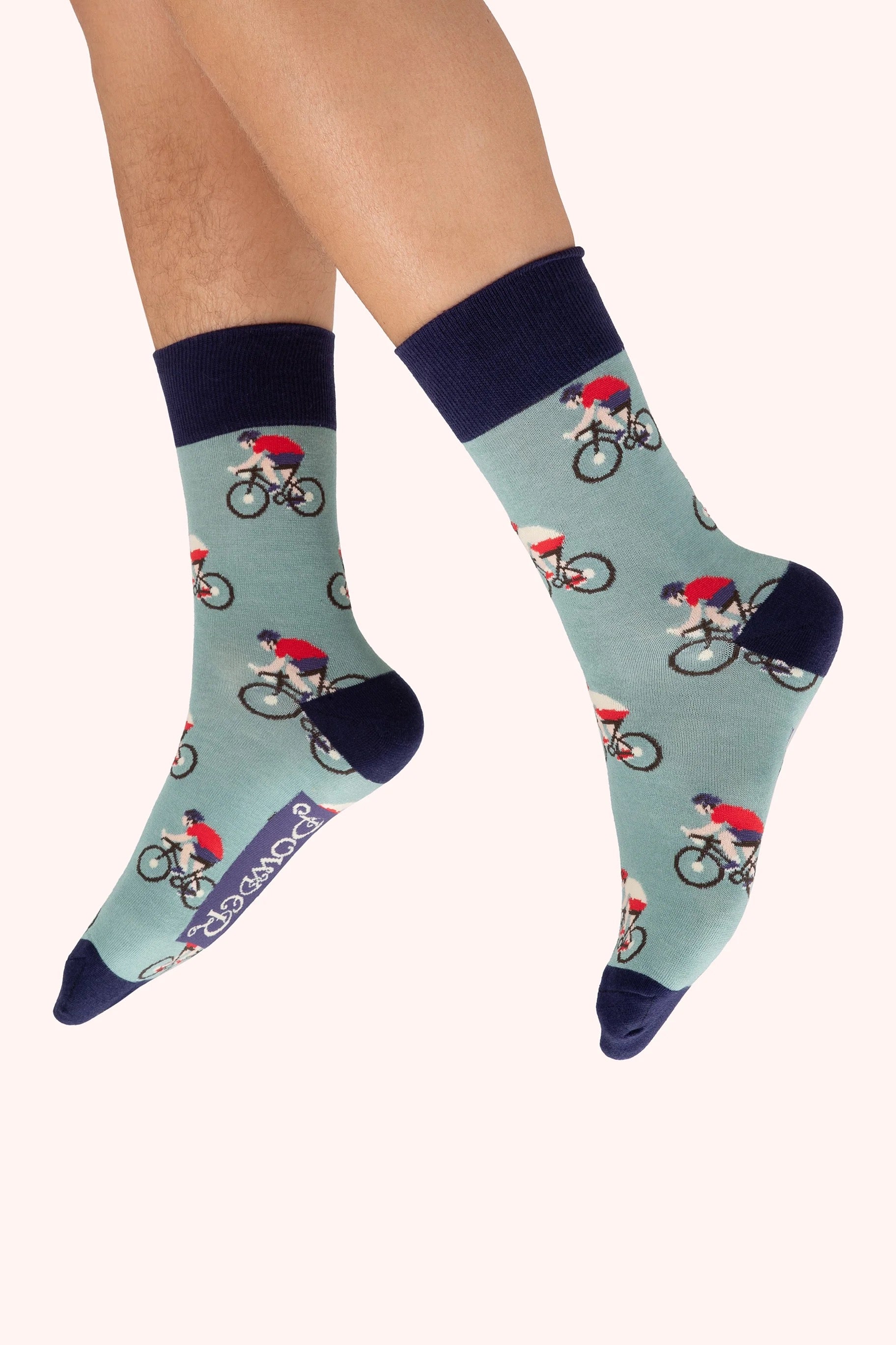 Powder MEN's Racing Bikes Bamboo Ankle Socks - Ice