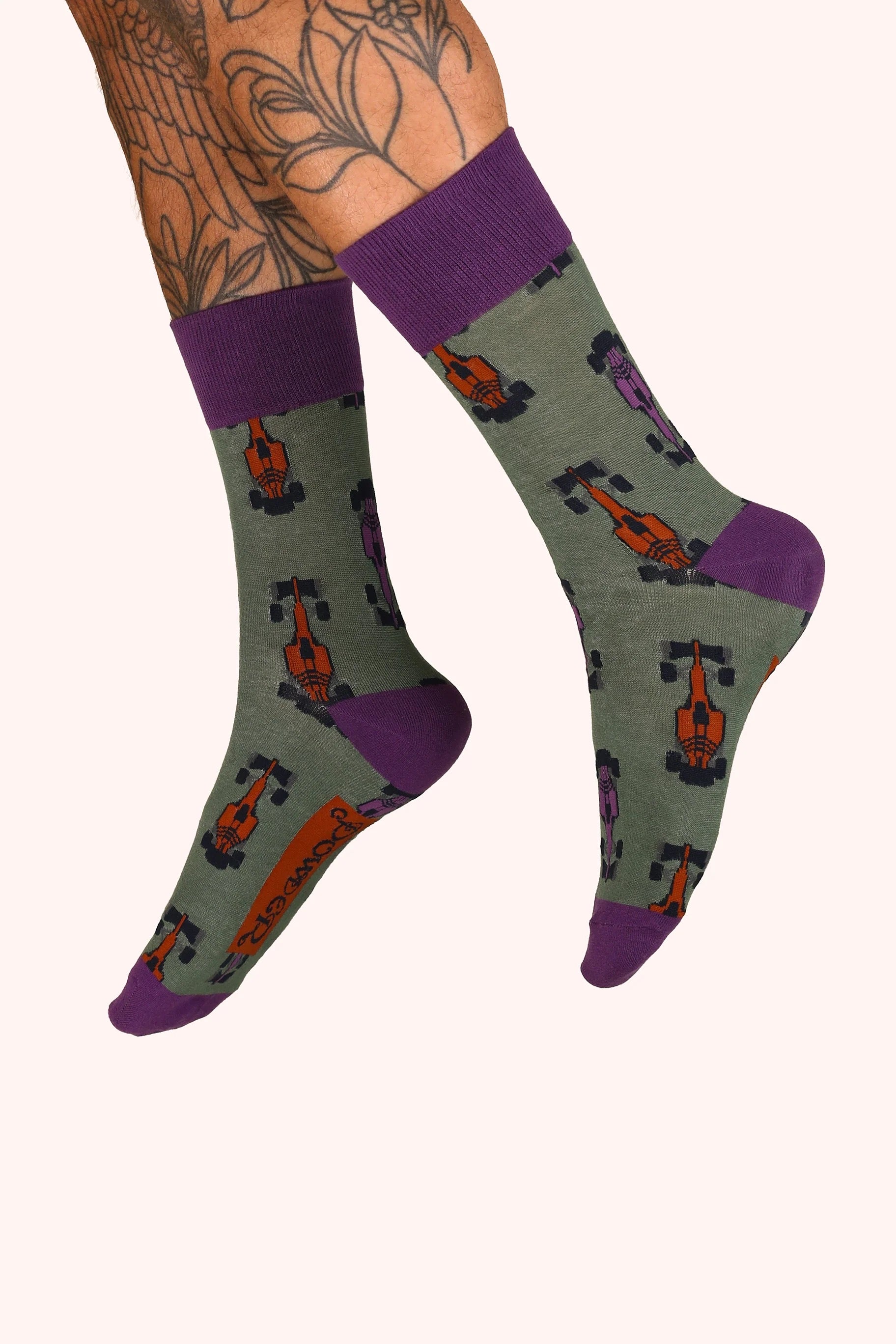 Powder MENS Bamboo Ankle Socks - Grand Prix - Moss