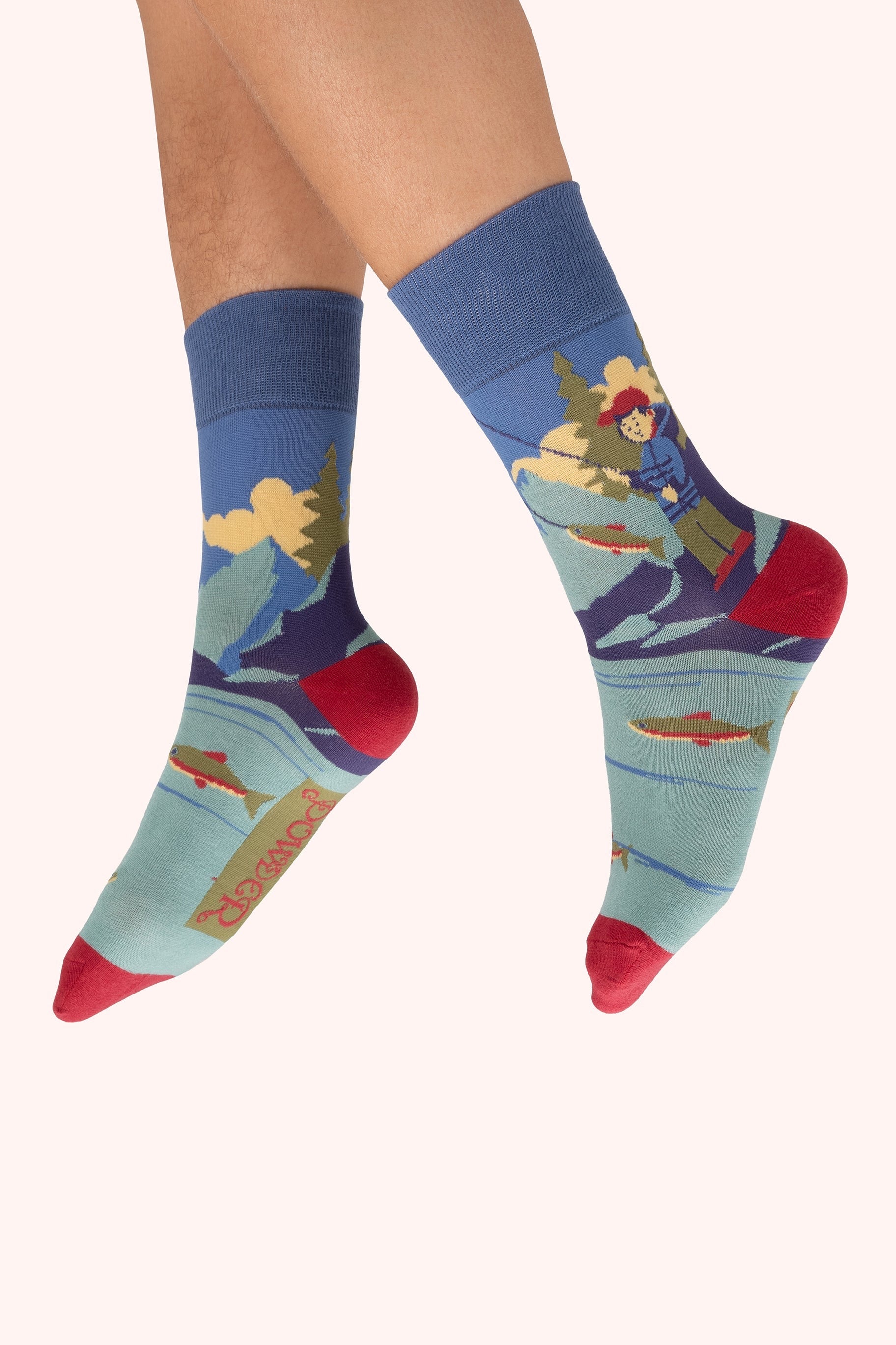 Powder MEN's Fisherman Bamboo Ankle Socks - Blue