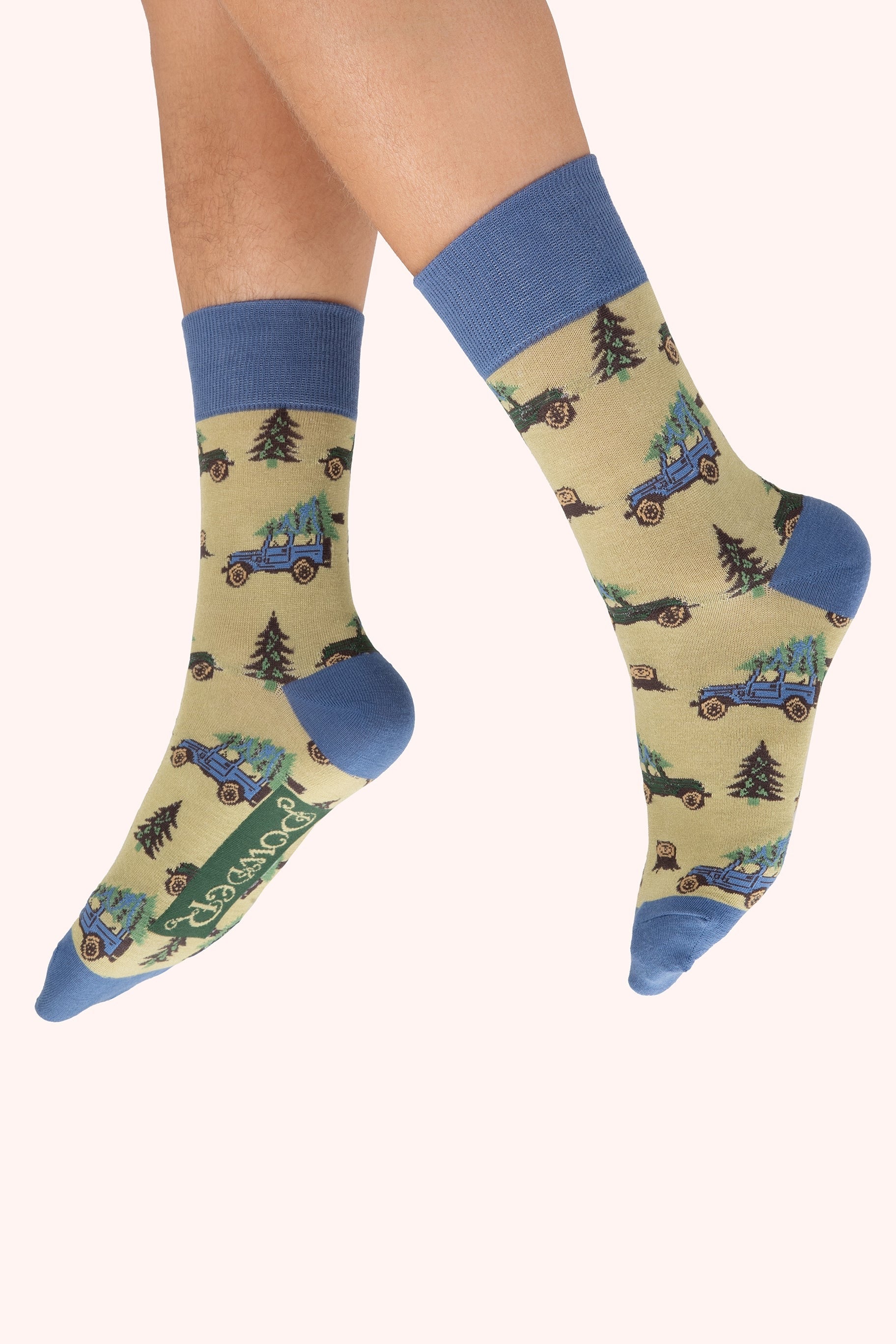 Powder MEN's Fa La La La Landy Bamboo Ankle Socks - Green