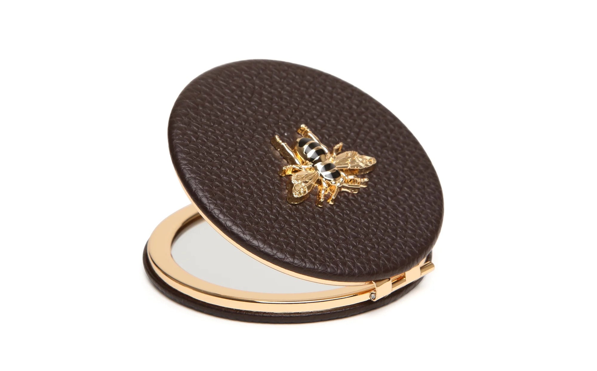 Alice Wheeler Chocolate Round Compact Mirror
