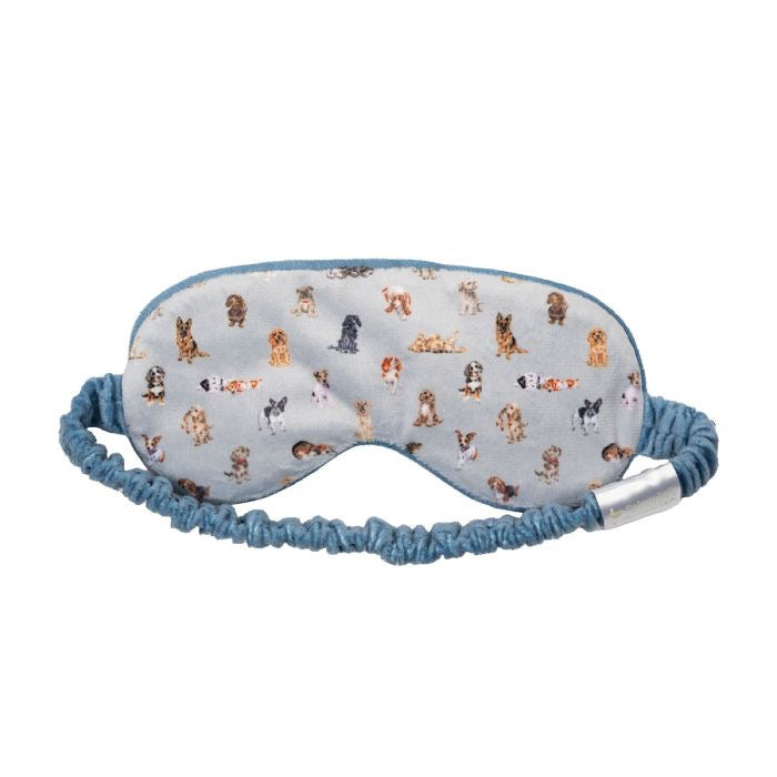 'A Dog's Life' Dogs Print Luxury Eye Mask - Grey - Wrendale Designs
