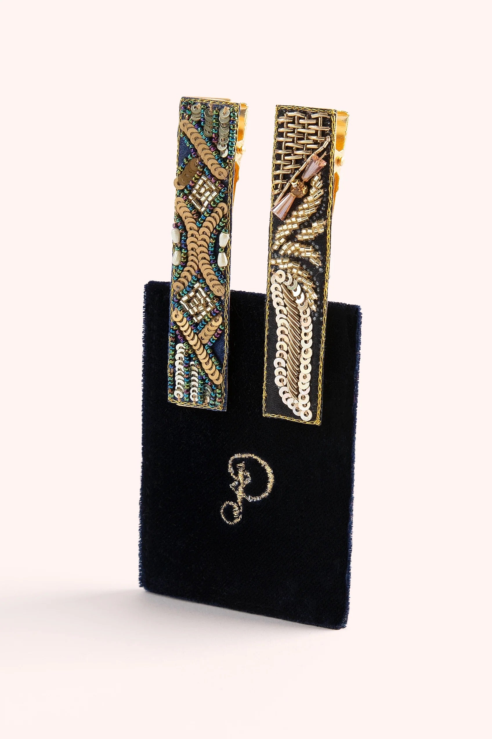 Powder Midnight 1920's Sparkle - Navy - Pk 2 Hair Bars