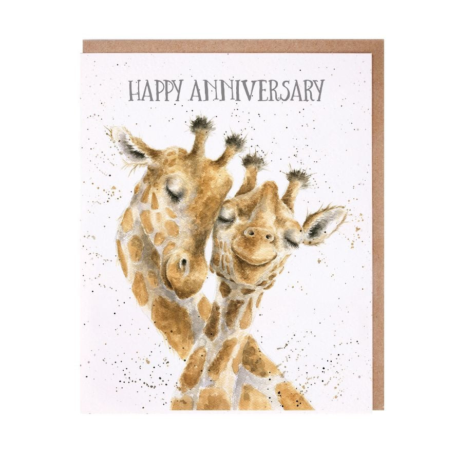 'Be-Long Together' Giraffe Happy Anniversary Card Wrendale Designs