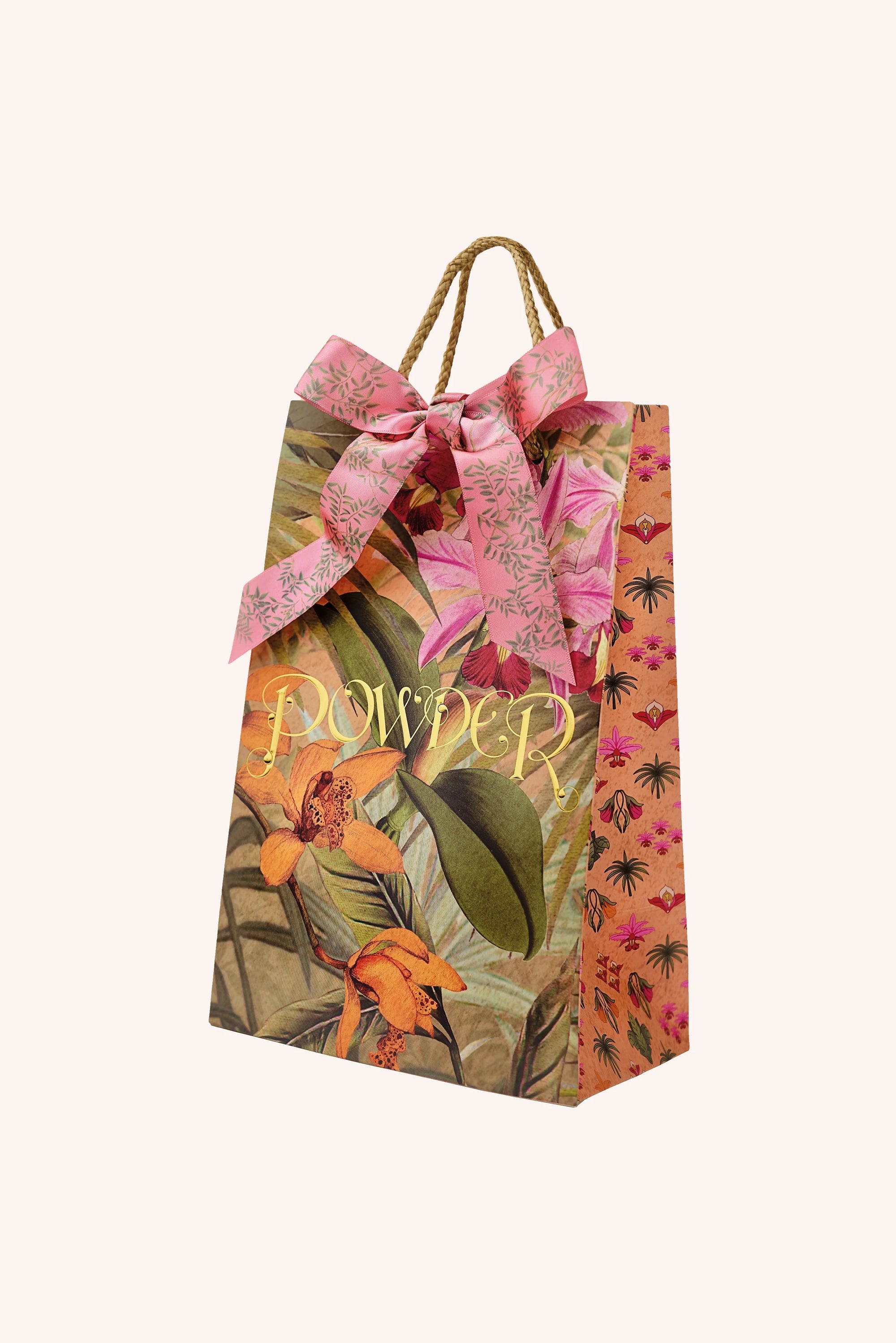 Powder Wool Fine Scarf - Opulent Florals - Chocolate