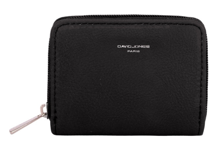 David Jones Compact Zip Round Purse - Black