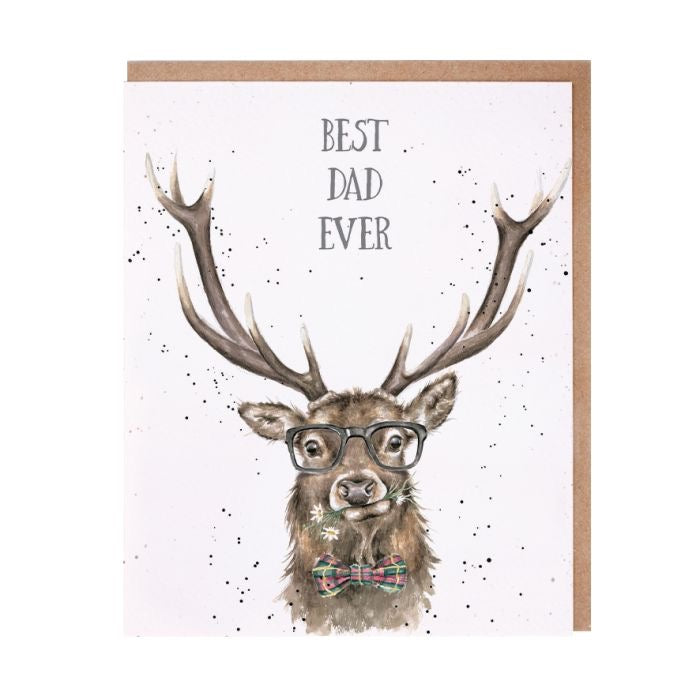 Stag Best Dad Ever Card - Wrendale Designs