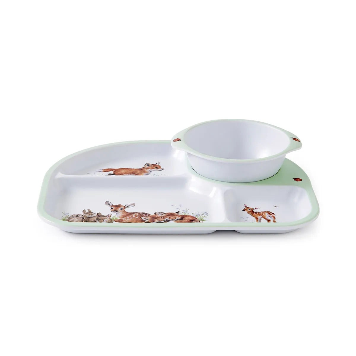Wrendale - The Little Wren 2 Piece Melamine Divided Plate & Bowl Set