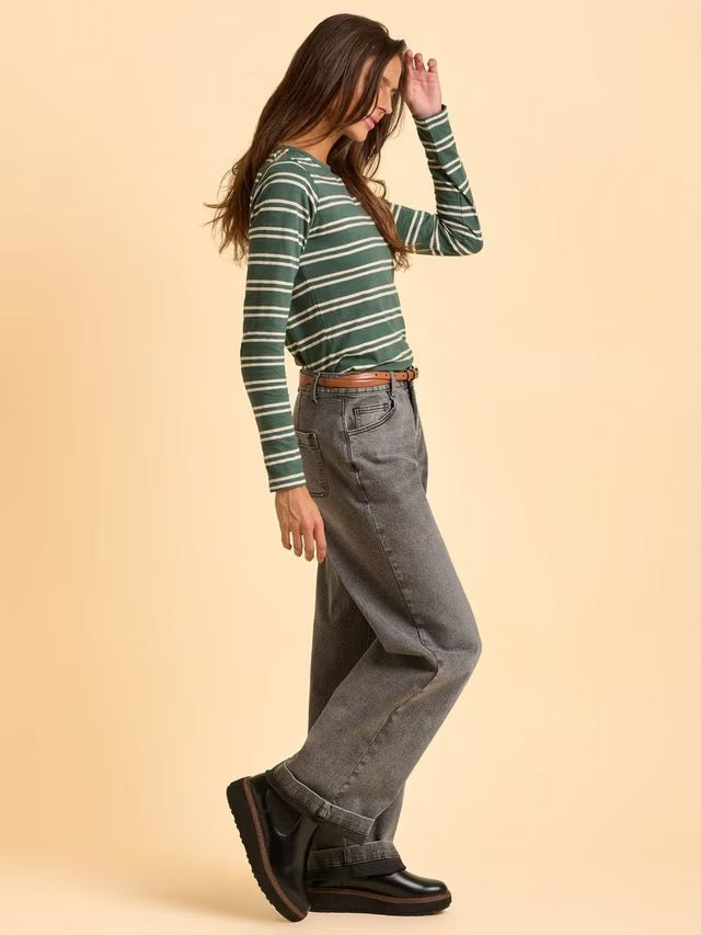 Brakeburn Canfield Long Sleeve Stripe T-Shirt - Green