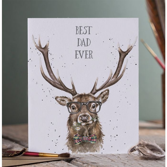 Stag Best Dad Ever Card - Wrendale Designs