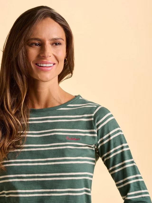 Brakeburn Canfield Long Sleeve Stripe T-Shirt - Green