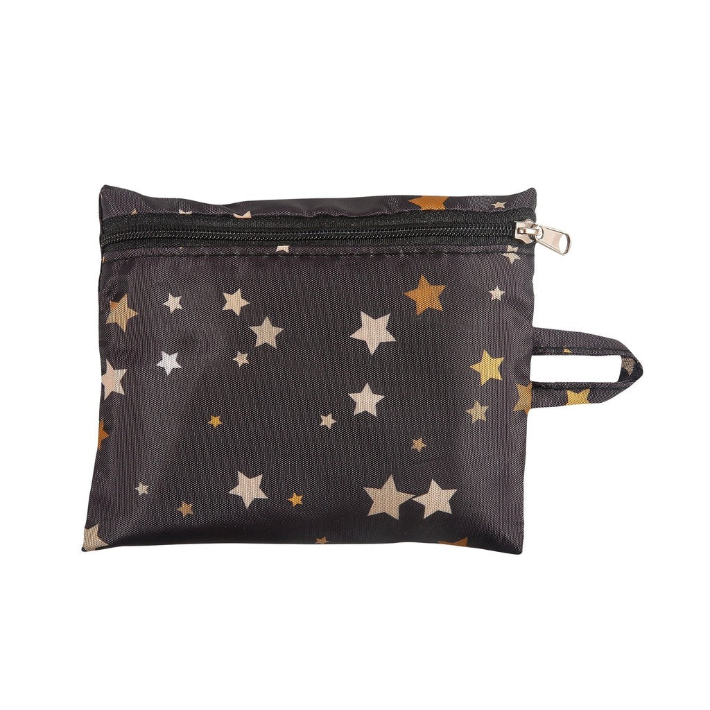 Eco Chic NEW Large Foldable Recycled Shopping Bag - Twinkle Star - Black