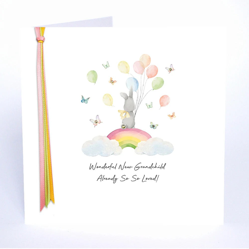 Five Dollar Shake - New Grandchild Already So So Loved Bunny Rainbow - Baby Card