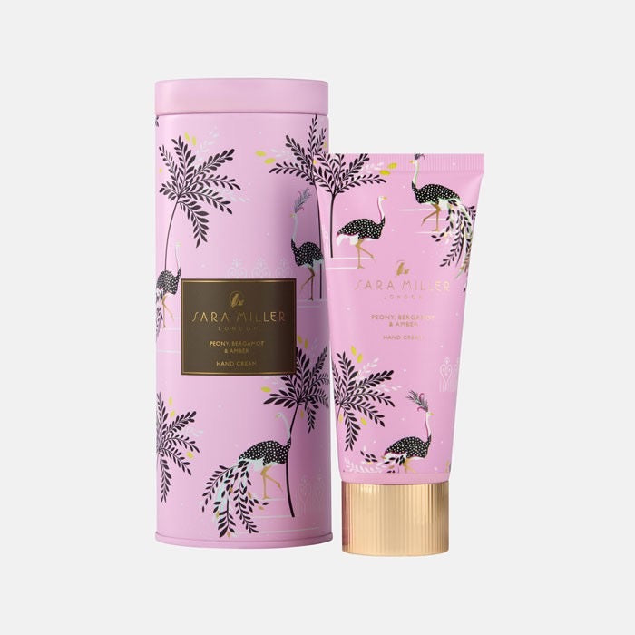 Sara Miller Savannah Hand Cream in Tin Pink (Ostrich & Palms)