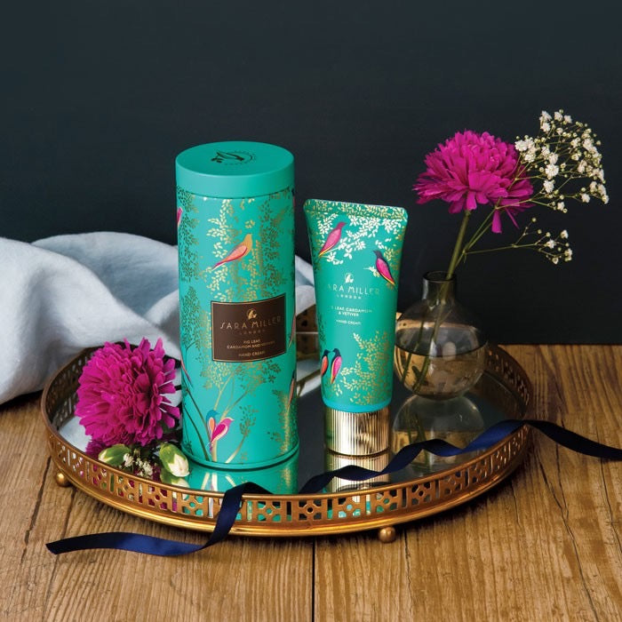 Sara Miller Savannah Hand Cream in Tin (Green Birds)