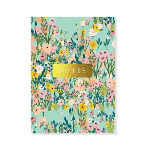 Beautiful Blooms Notes Handbag Purse Pad with Pen - Floral Sage Green