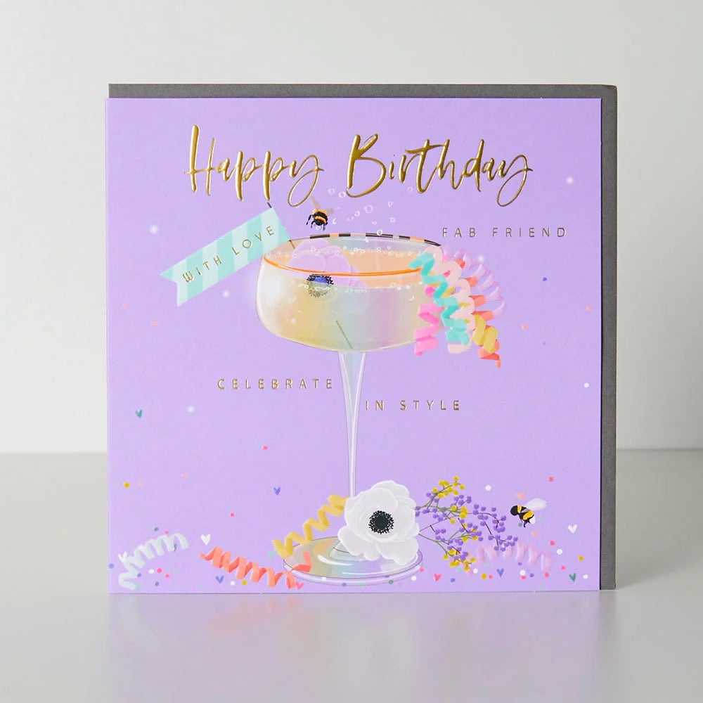 Belly Button Fab Friend Cocktail Birthday Card