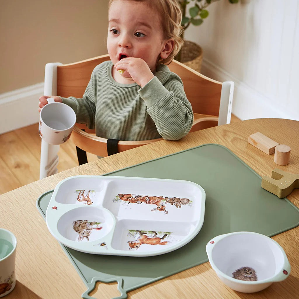 Wrendale - The Little Wren 2 Piece Melamine Divided Plate & Bowl Set