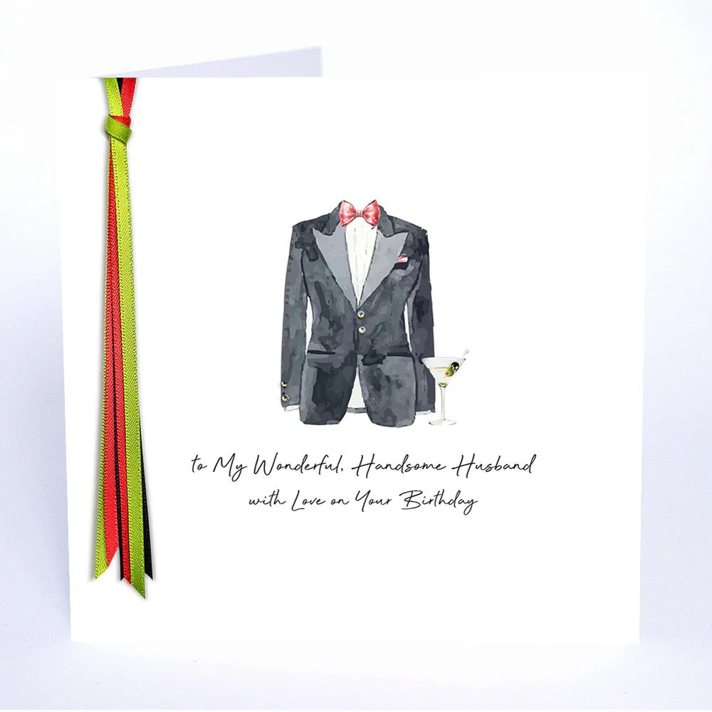 Five Dollar Shake - Wonderful Handsome Husband Tuxe - Birthday Card