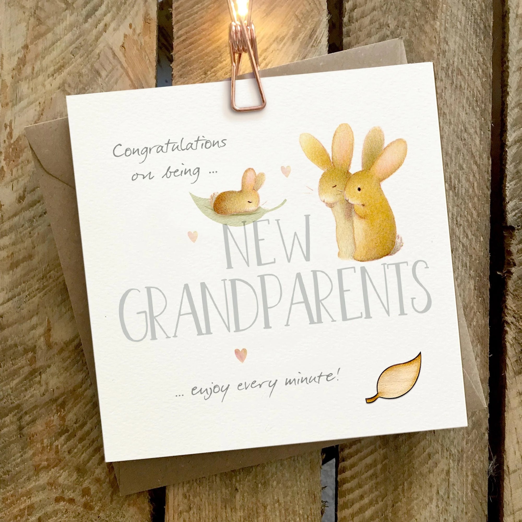 New Grandparents Congratulations Bunnies Card - Ginger Betty