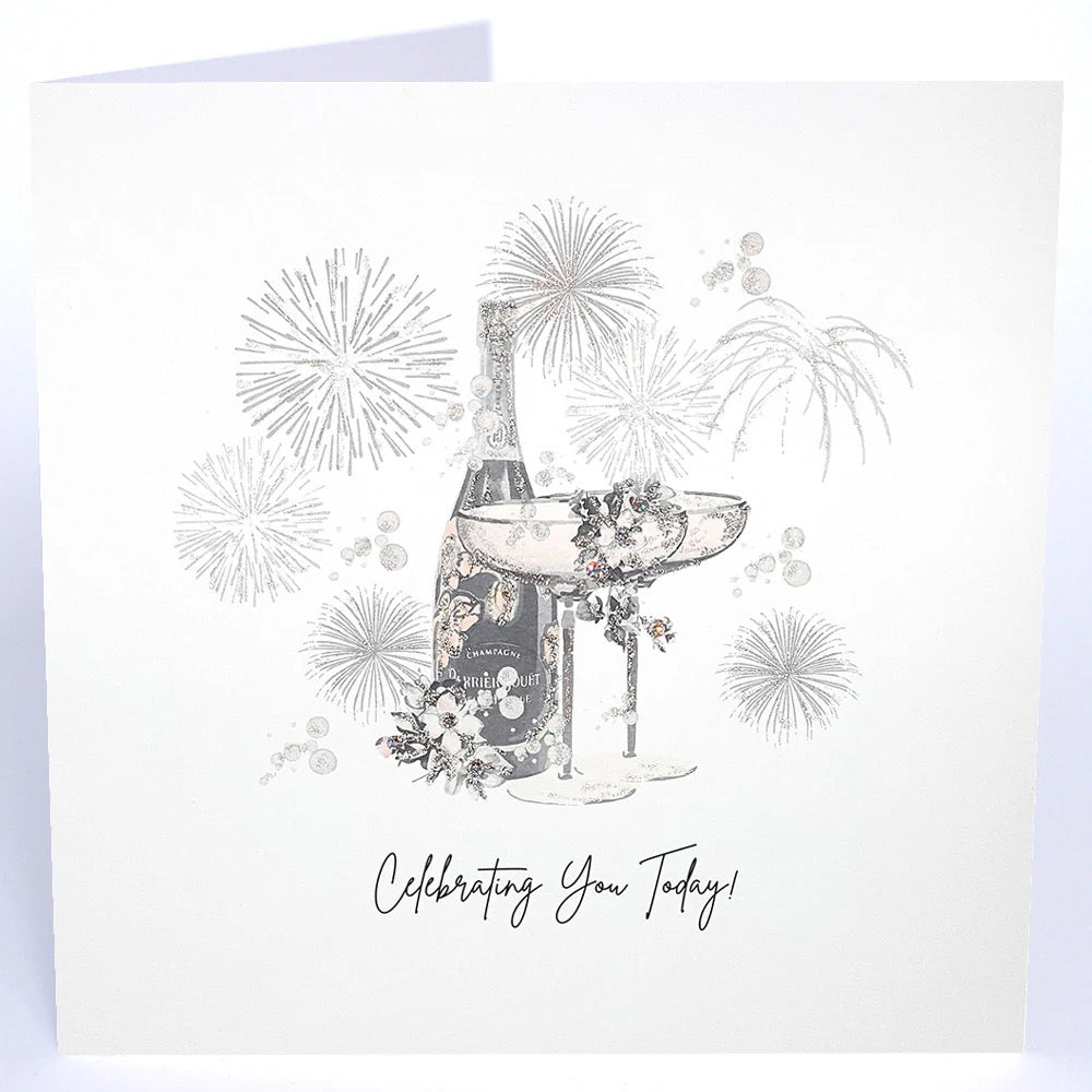 Five Dollar Shake - Celebrating You Today Champagne & Glasses - Blank Card