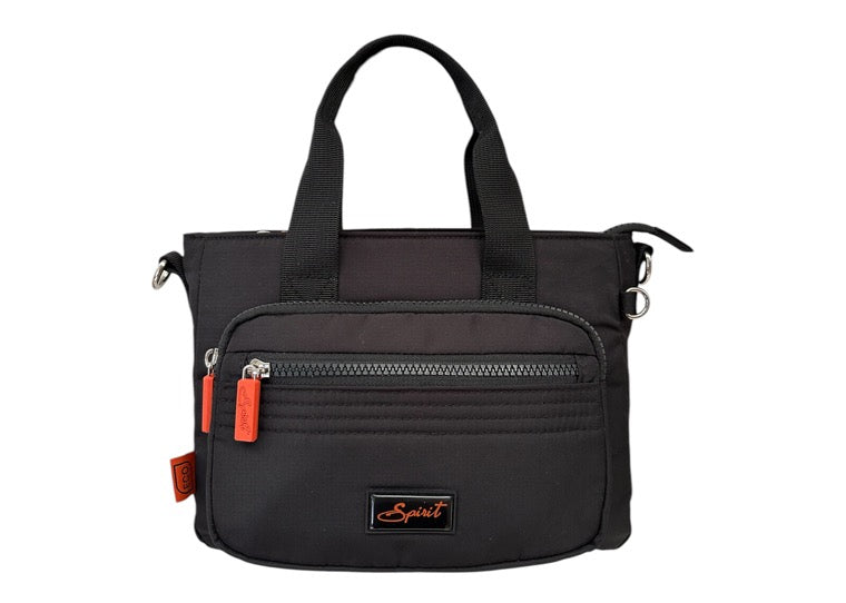 Spirit Westerleigh Eco Lightweight Grab/Multiway Handbag - Black/Orange