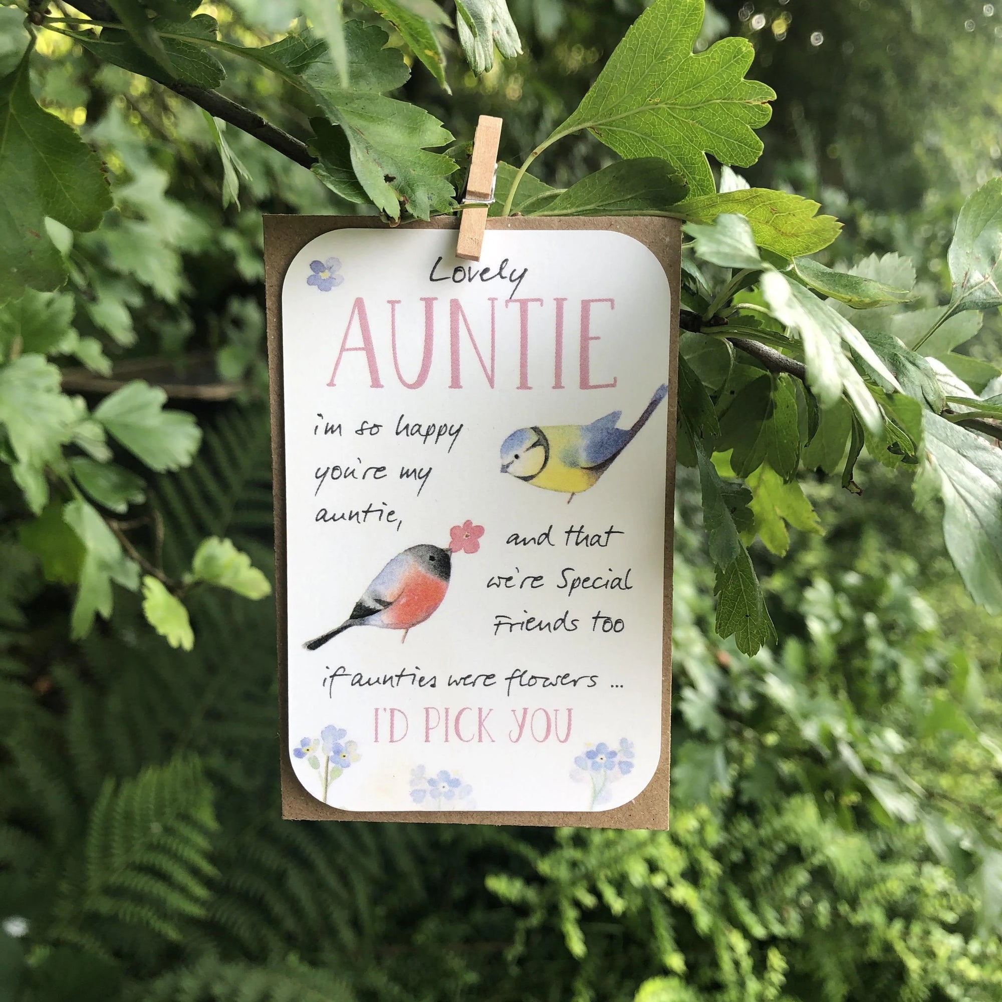 MINI KEEPSAKE - Lovely Auntie - Blank Mini Card - Ginger Betty