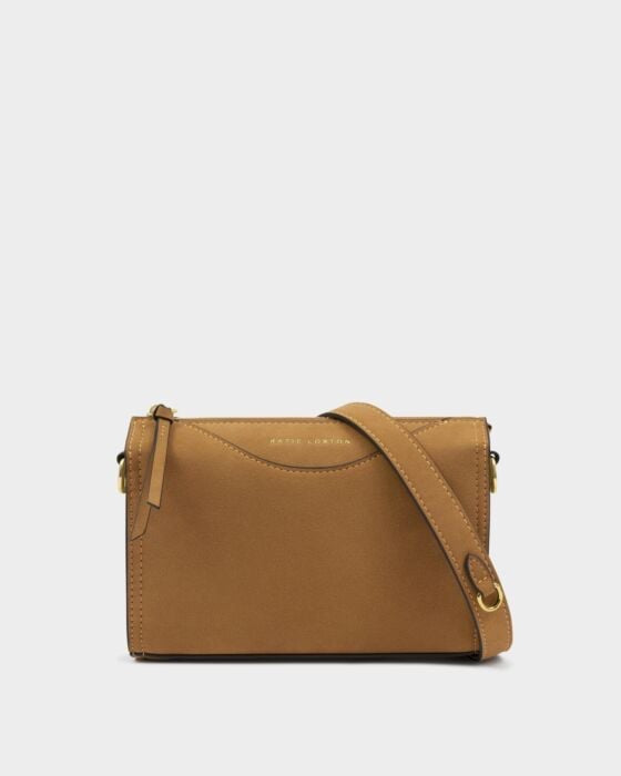 Katie Loxton Alba Faux Suedette Crossbody Handbag - Caramel Suede