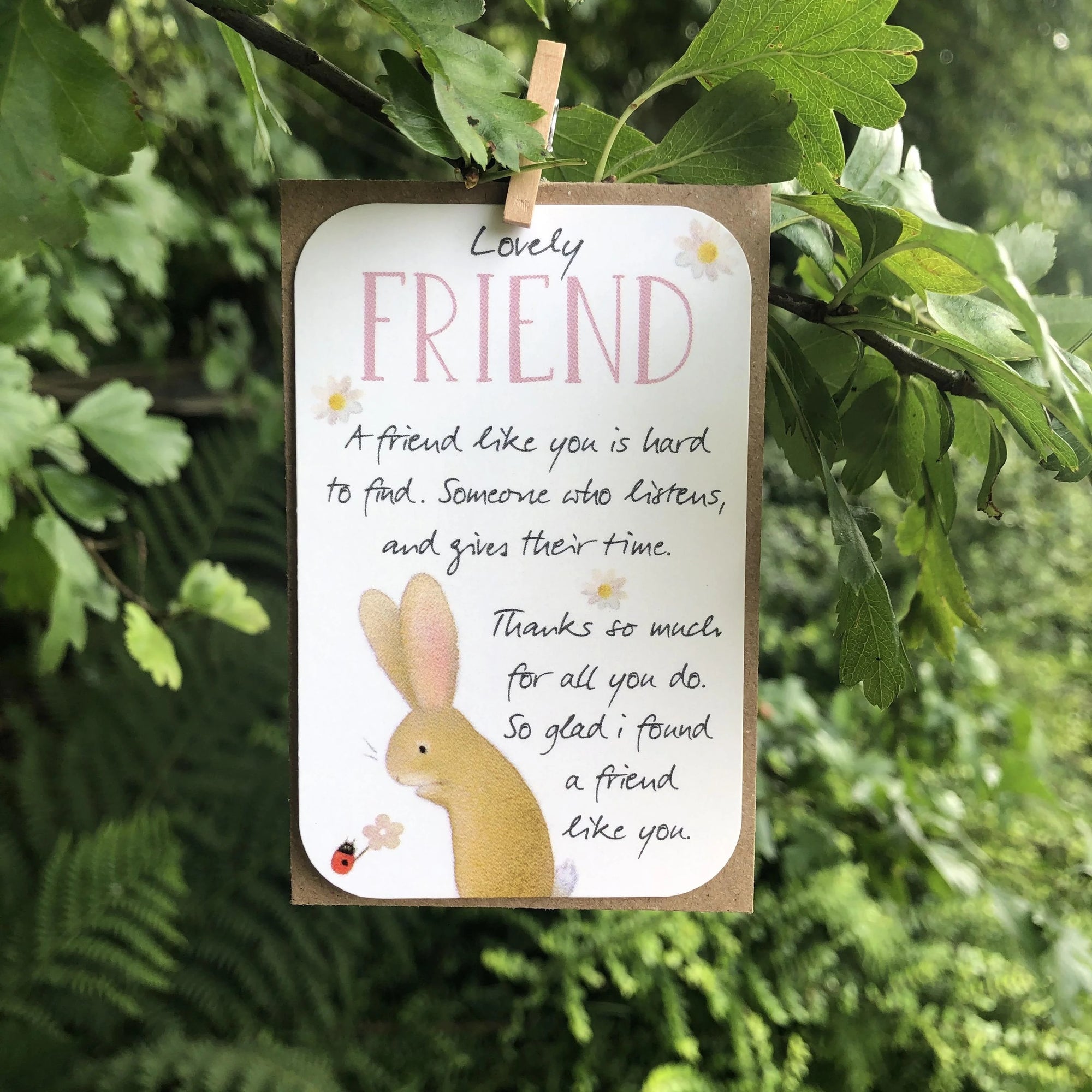 MINI KEEPSAKE - Lovely Friend - Blank Mini Card - Ginger Betty