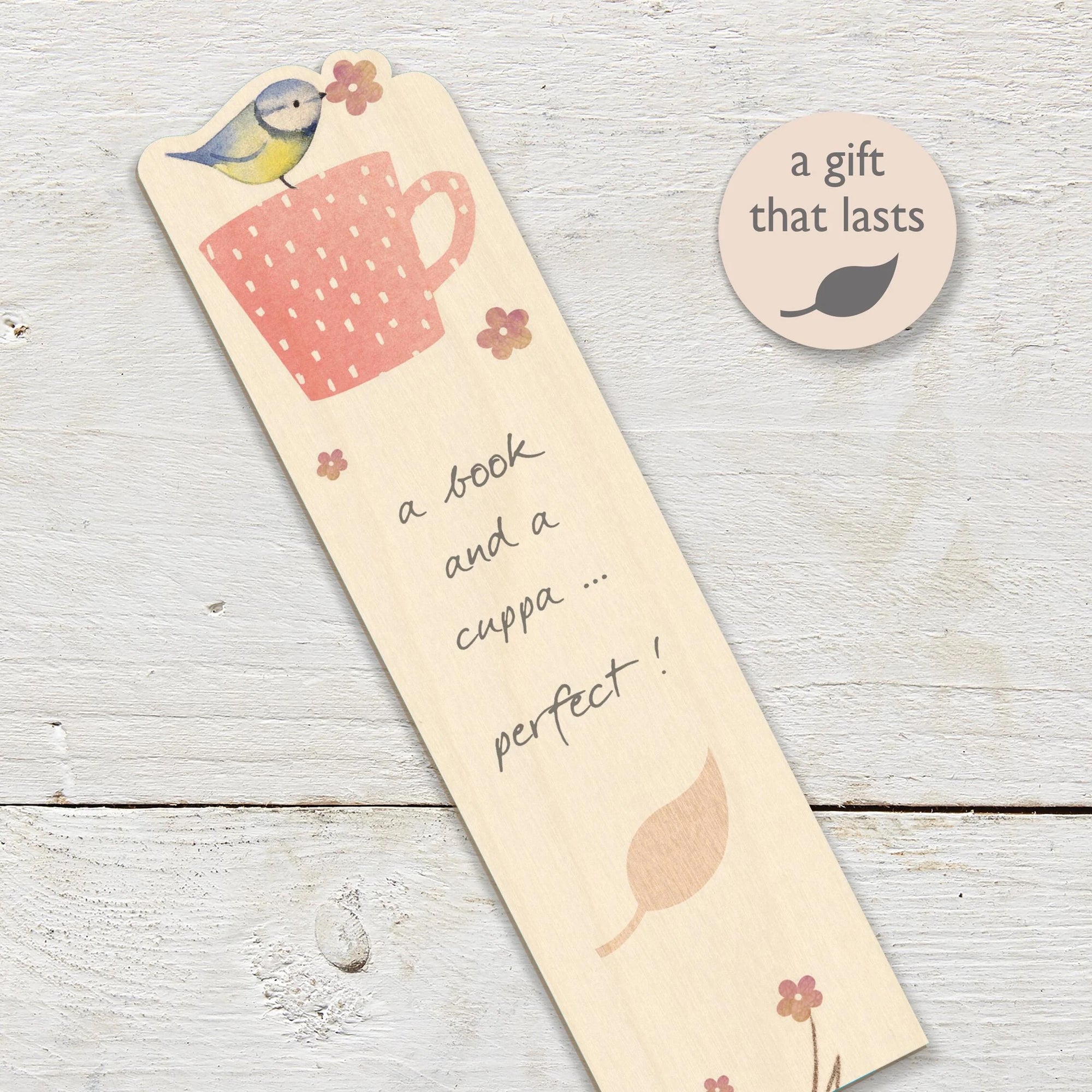 Wooden Bookmark -Book & A Cuppa - Ginger Betty