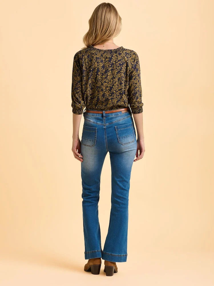 Brakeburn Brielle Long Sleeve T-Shirt Top - Navy