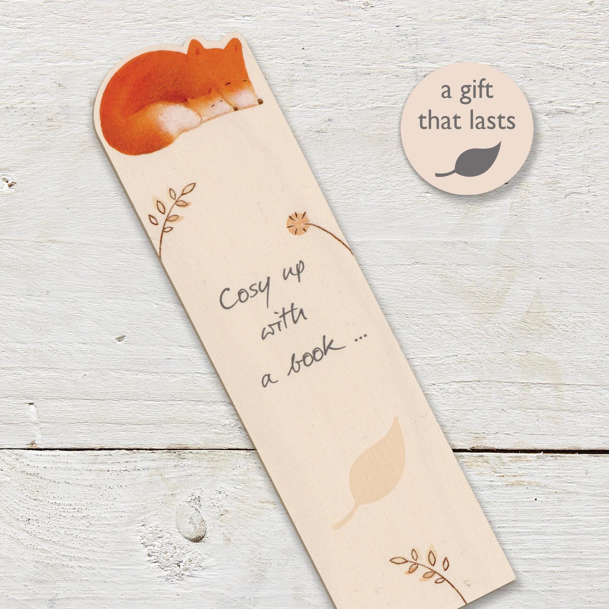 Wooden Bookmark - Cosy Up with a Book - Ginger Betty