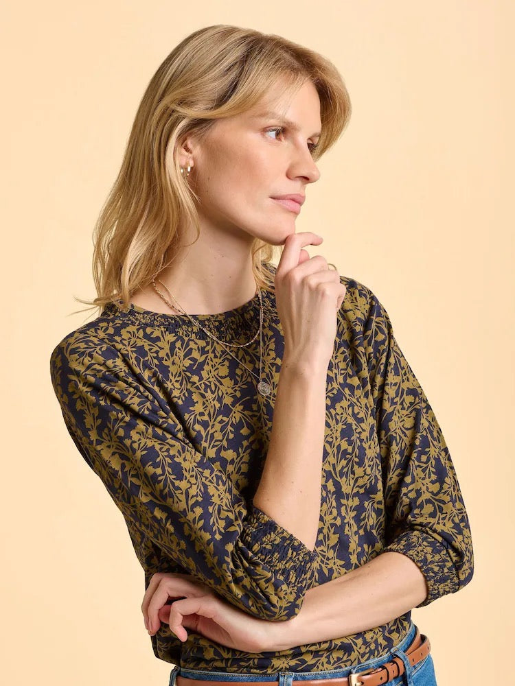 Brakeburn Brielle Long Sleeve T-Shirt Top - Navy
