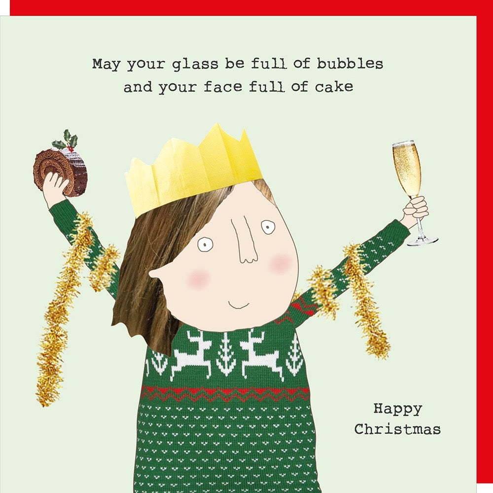 Rosie Made A Thing - Glass Full - Blank Christmas Card