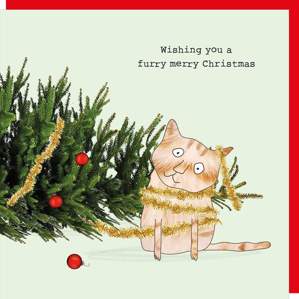 Rosie Made A Thing - Cat Furry - Blank Christmas Card