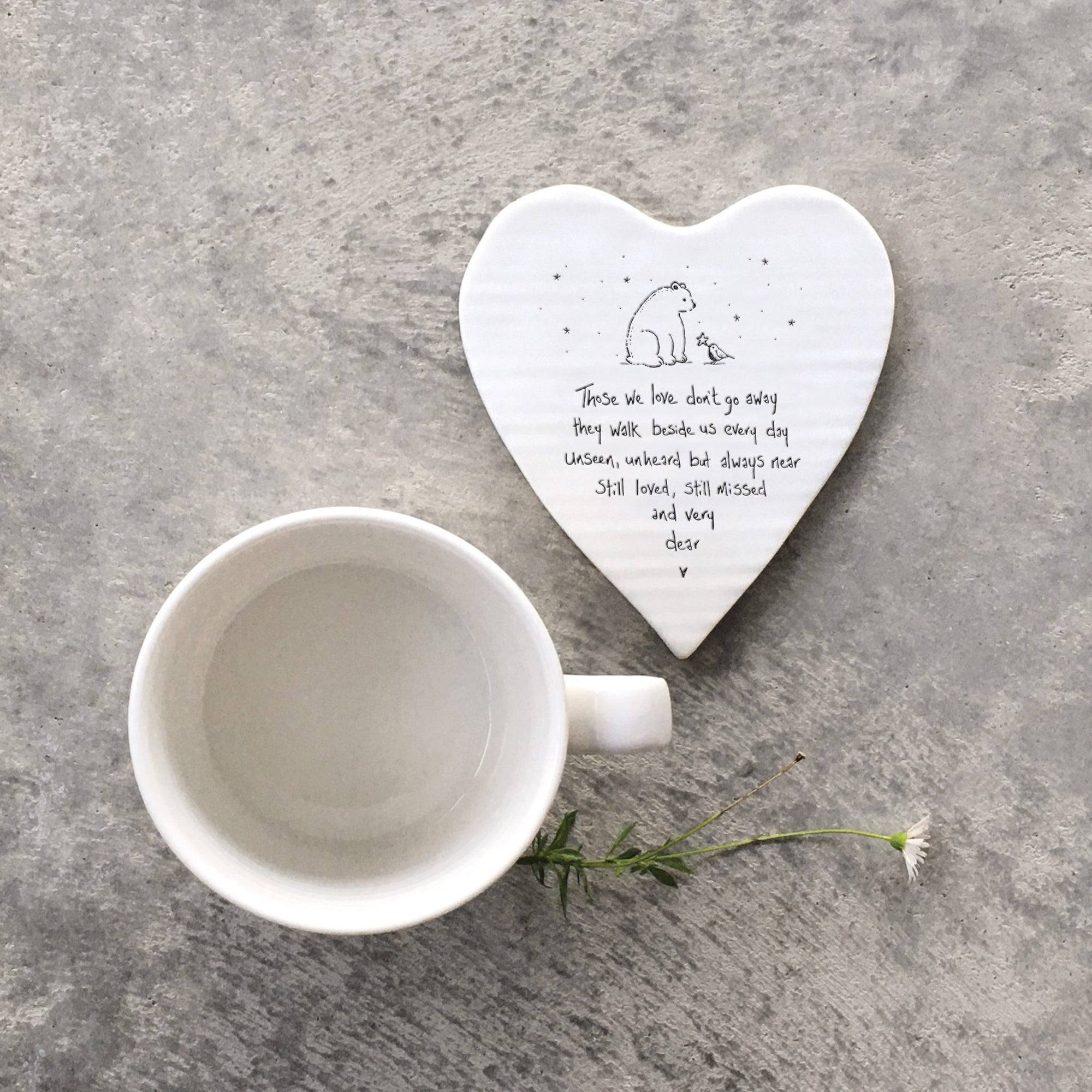 East of India Porcelain Heart Coaster - Those we Love Don't Go Away