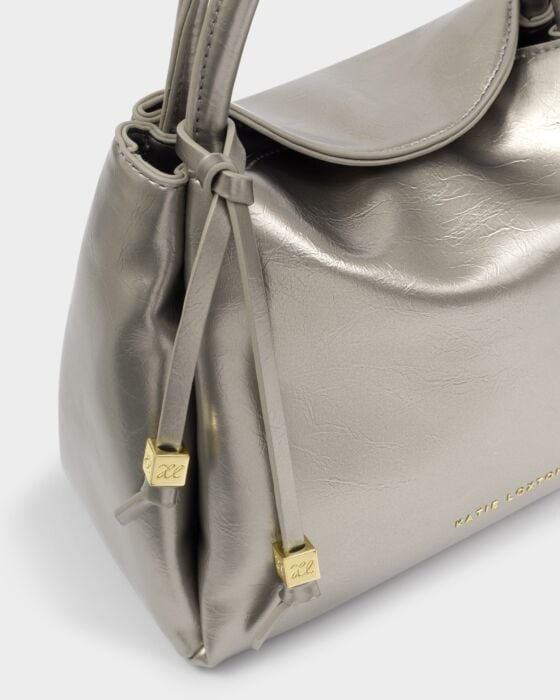 Katie Loxton Nova Patent Crackle Small Grab Bag - Pewter