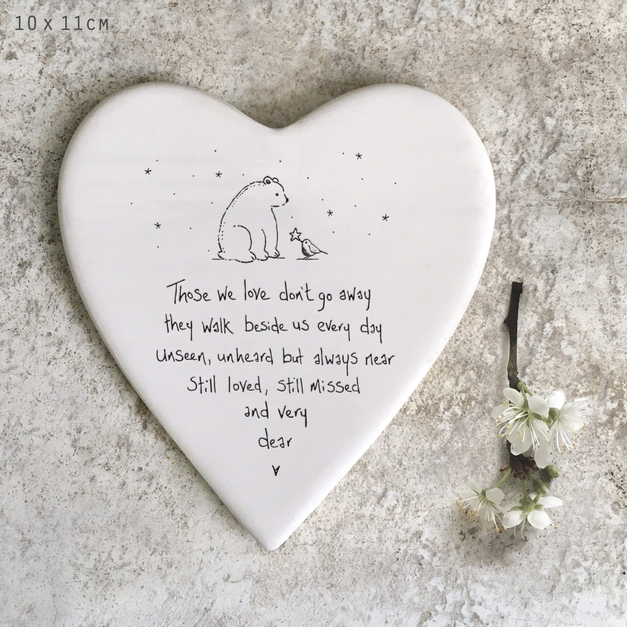 East of India Porcelain Heart Coaster - Those we Love Don't Go Away
