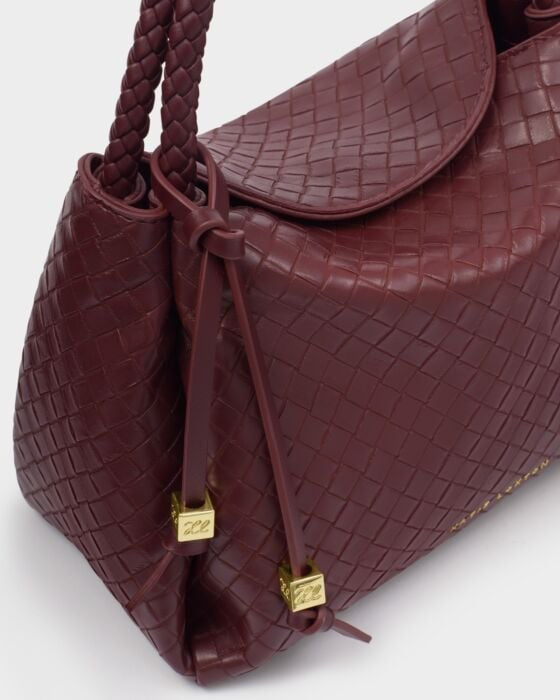 Katie Loxton Nova Woven Small Grab Bag - Cherry