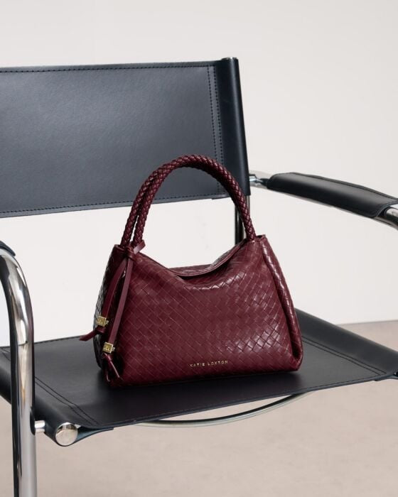 Katie Loxton Nova Woven Small Grab Bag - Cherry