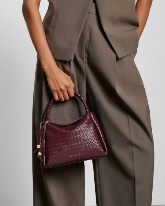 Katie Loxton Nova Woven Small Grab Bag - Cherry