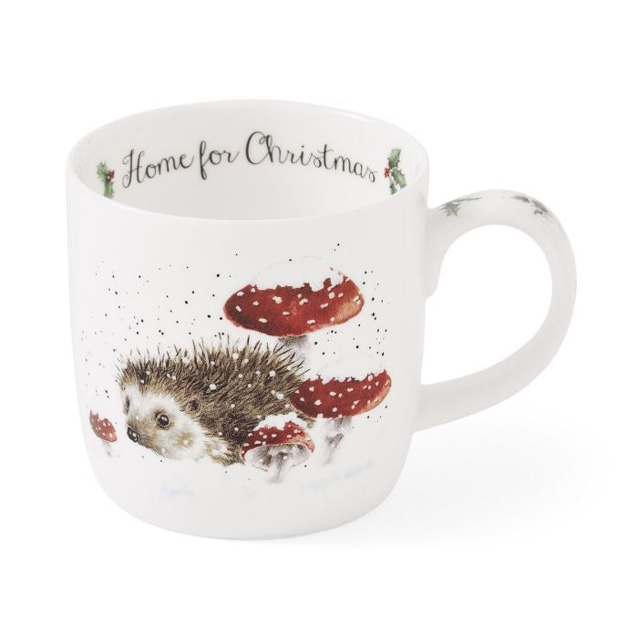Wrendale 'Home for Christmas" Hedgehog & Toadstool Medium Mug