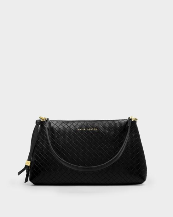 Katie Loxton Nova Woven Clutch/Small Shoulder Bag - Black