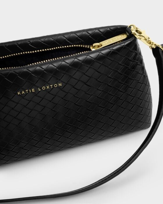 Katie Loxton Nova Woven Clutch/Small Shoulder Bag - Black