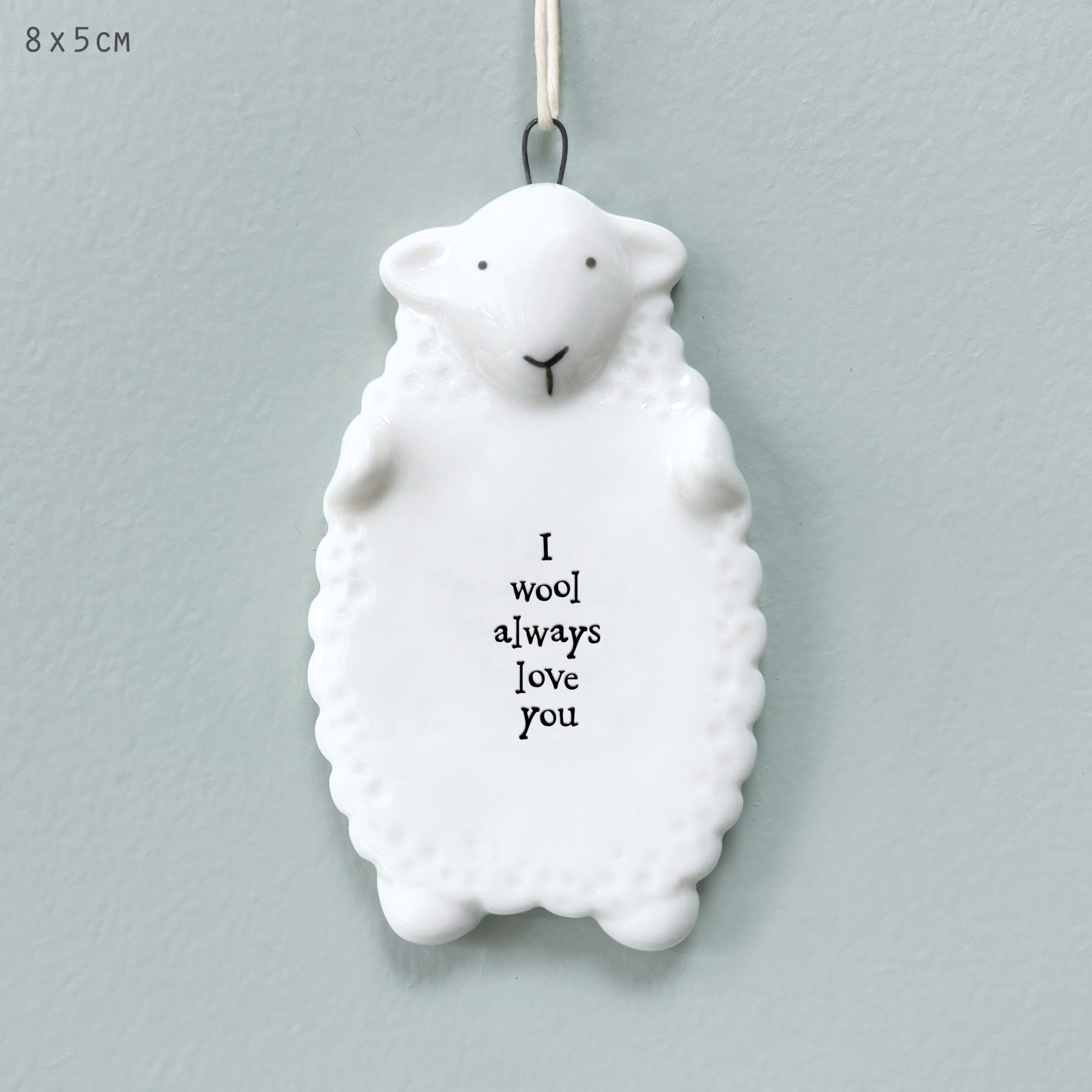 East of India Sheep Hanging Decoration - I Wool Always Love You