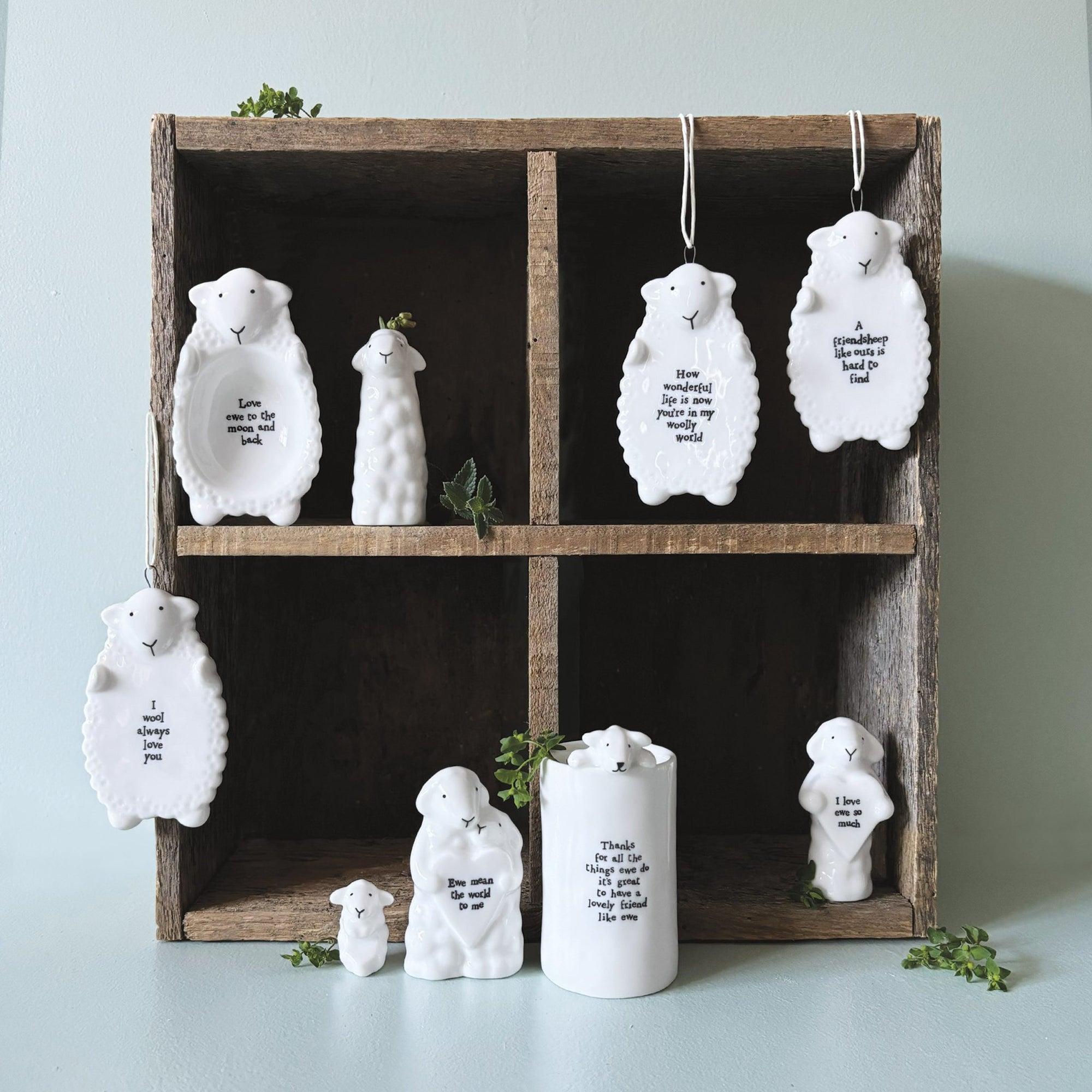 East of India Sheep Hanging Decoration - I Wool Always Love You