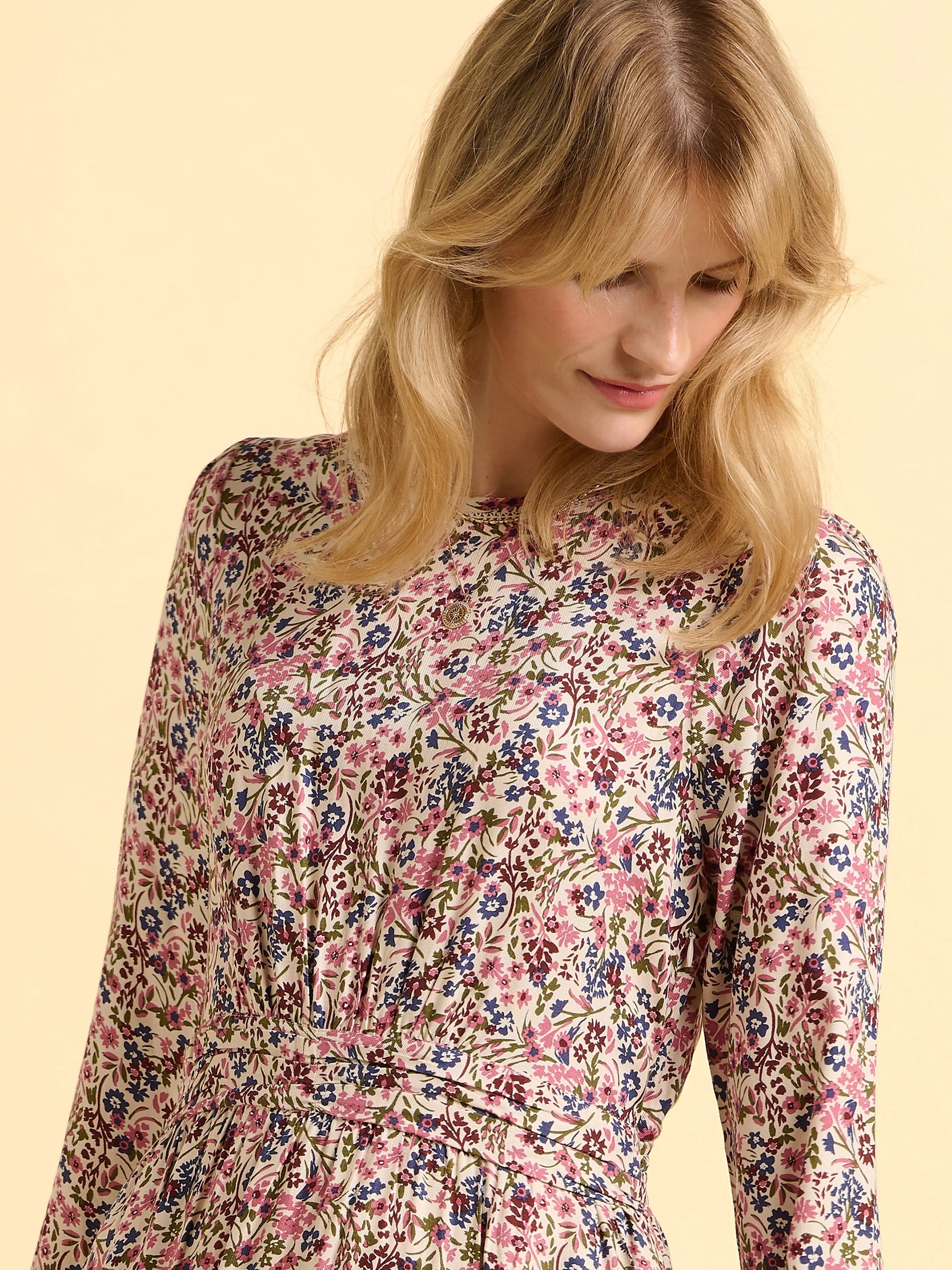 Brakeburn Abloom Ditsy Print Midi Dress - Cream/Multi