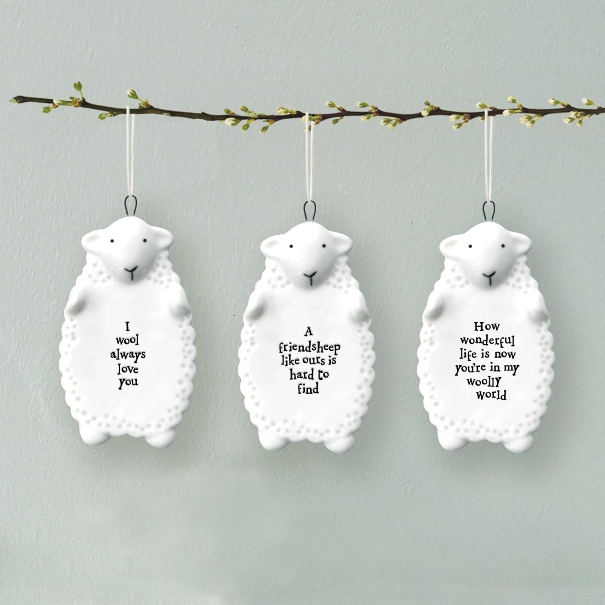 East of India Sheep Hanging Decoration - I Wool Always Love You